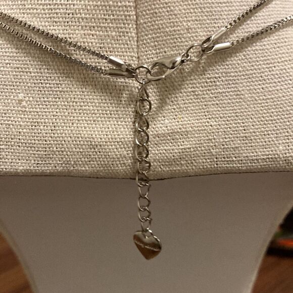 Betsey Johnson Signed 2 Layer Silver-tone Necklace with Dog pendant. - Picture 3 of 4